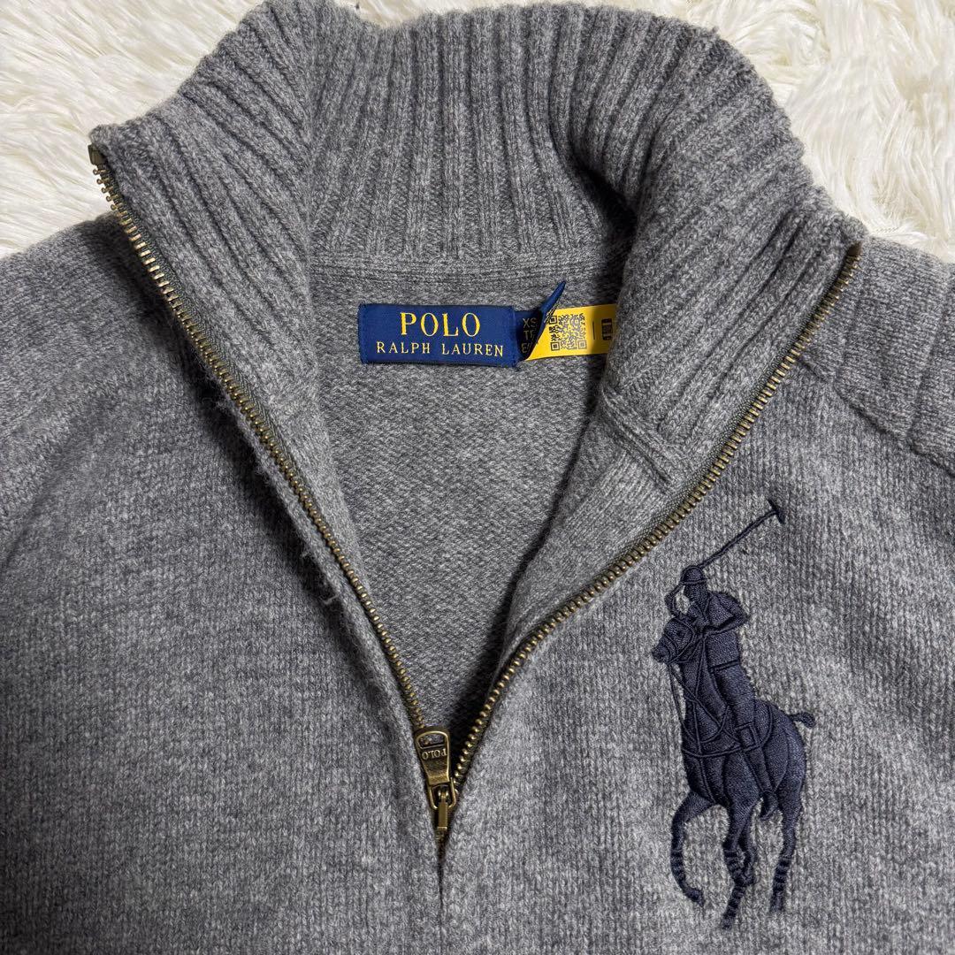 近年】ポロラルフローレン ドライバーズニット ビックポニー XS グレー
