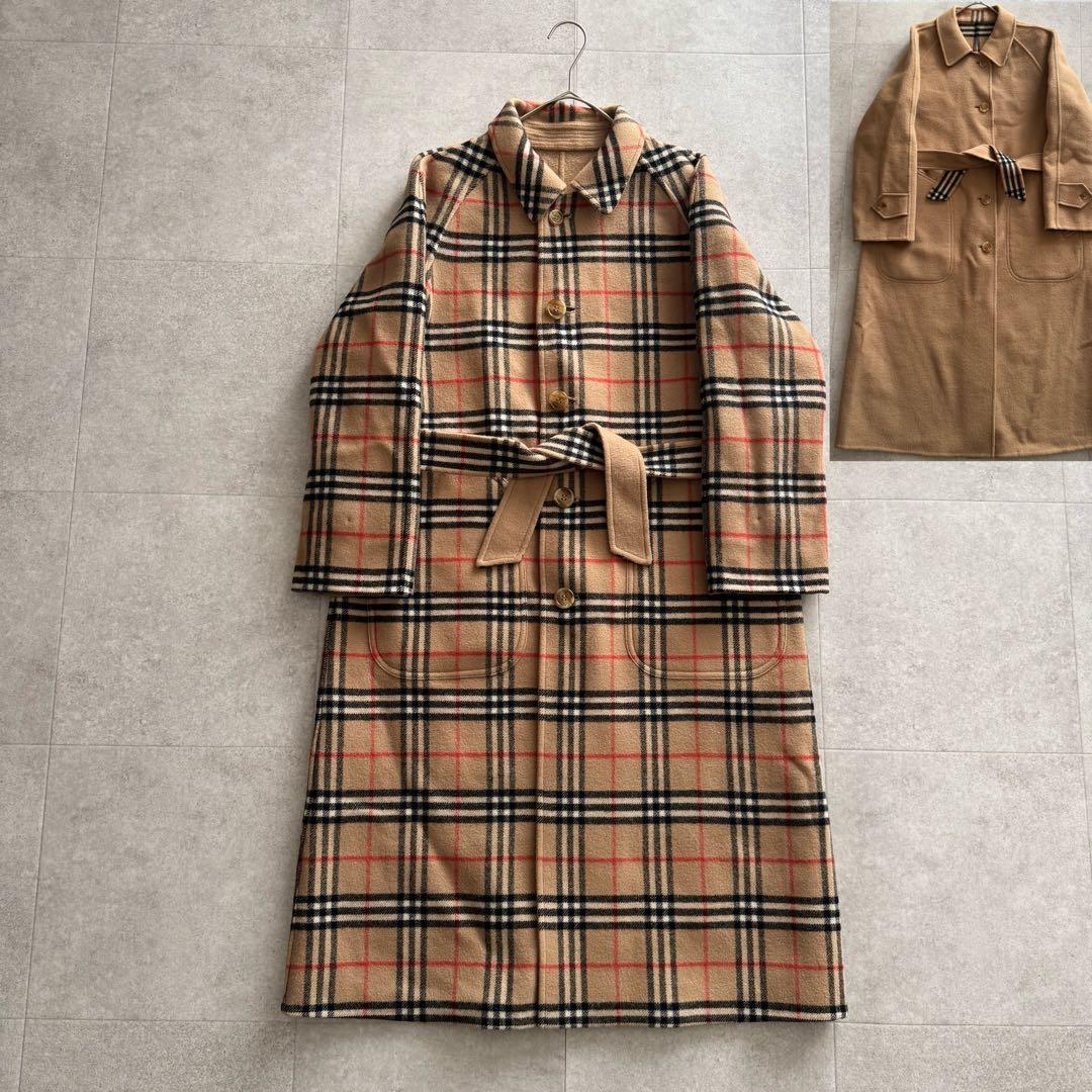 バーバリー ロングコート ダブルフェイス ノバチェック リバーシブル