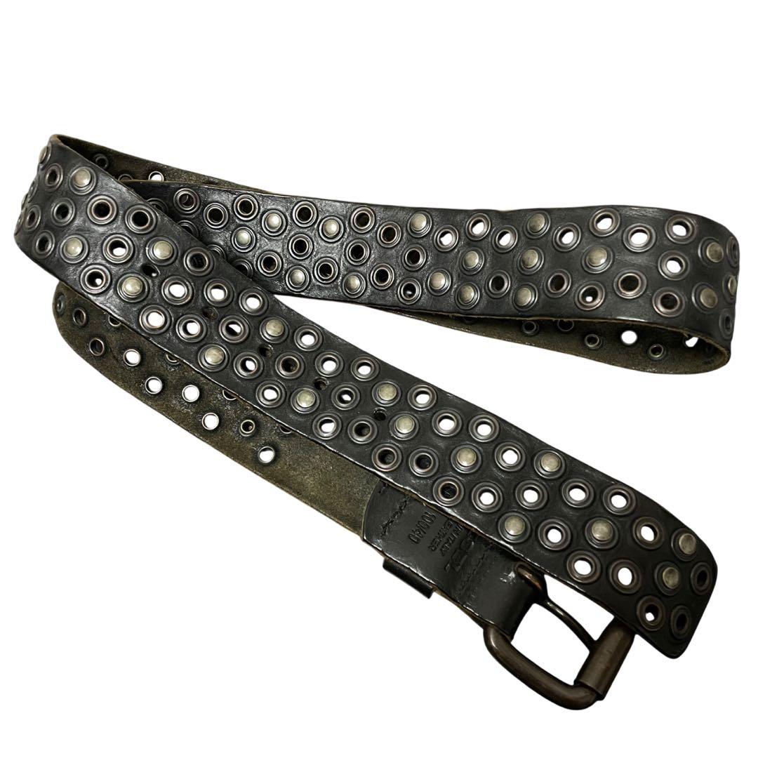 y2k DIESEL ディーゼル レザーベルト スタッズ イタリア製 本革 - メルカリ