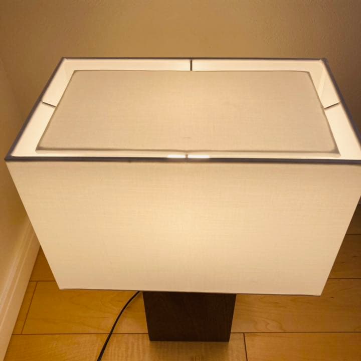 無印良品のスタンドライトオーク材とシェード四角のセット - メルカリ