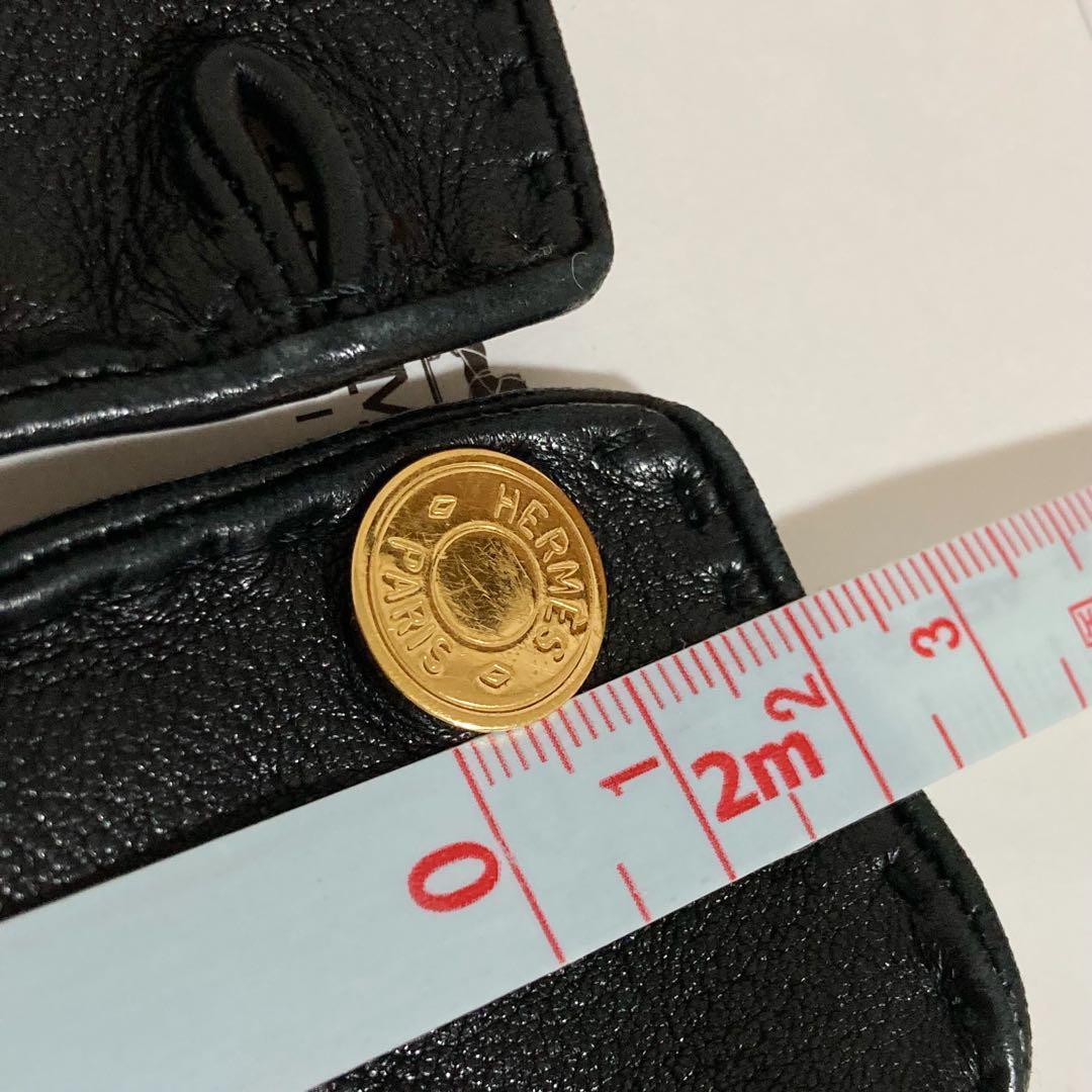 エルメス HERMES ラムスキン セリエボタン グローブ ブラック サイズ9