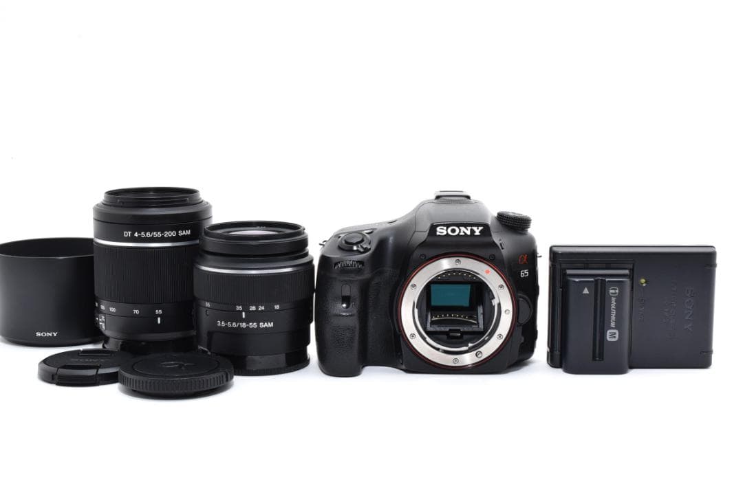 ■ 美品 ■ ソニー SONY α65 SLT-A65V Wズームレンズセット α（ソニー） ソニー SONY α65 75-300mm 望遠 レンズセット デジタル