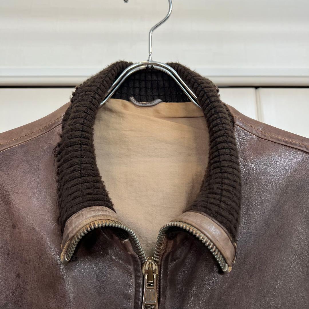 GIORGIO BRATO ビンテージ加工 ラムレザージャケット 48 - メルカリ