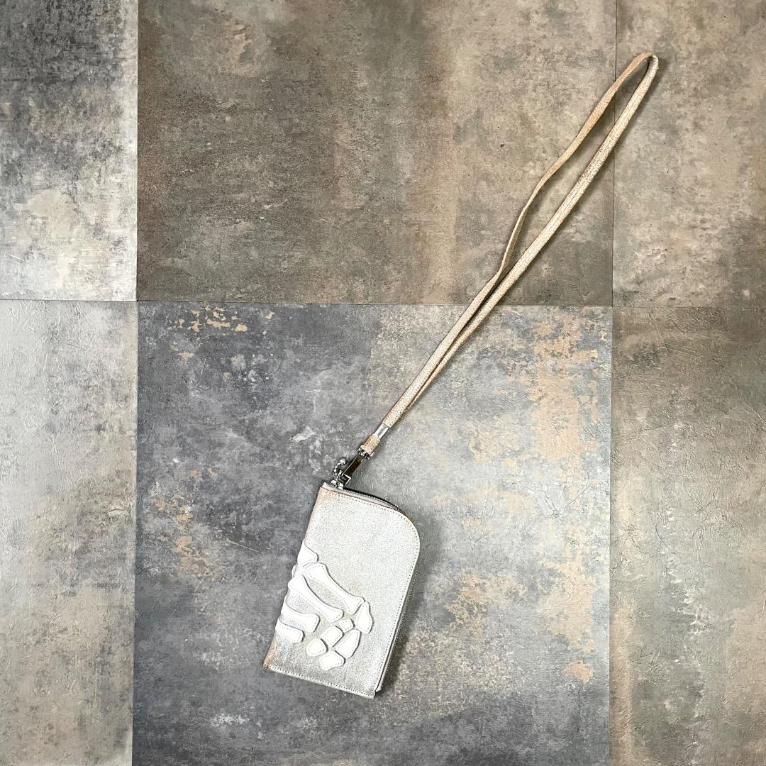 kapital レザー THUMBS UP BONE ネックBAG シルバー - メルカリ