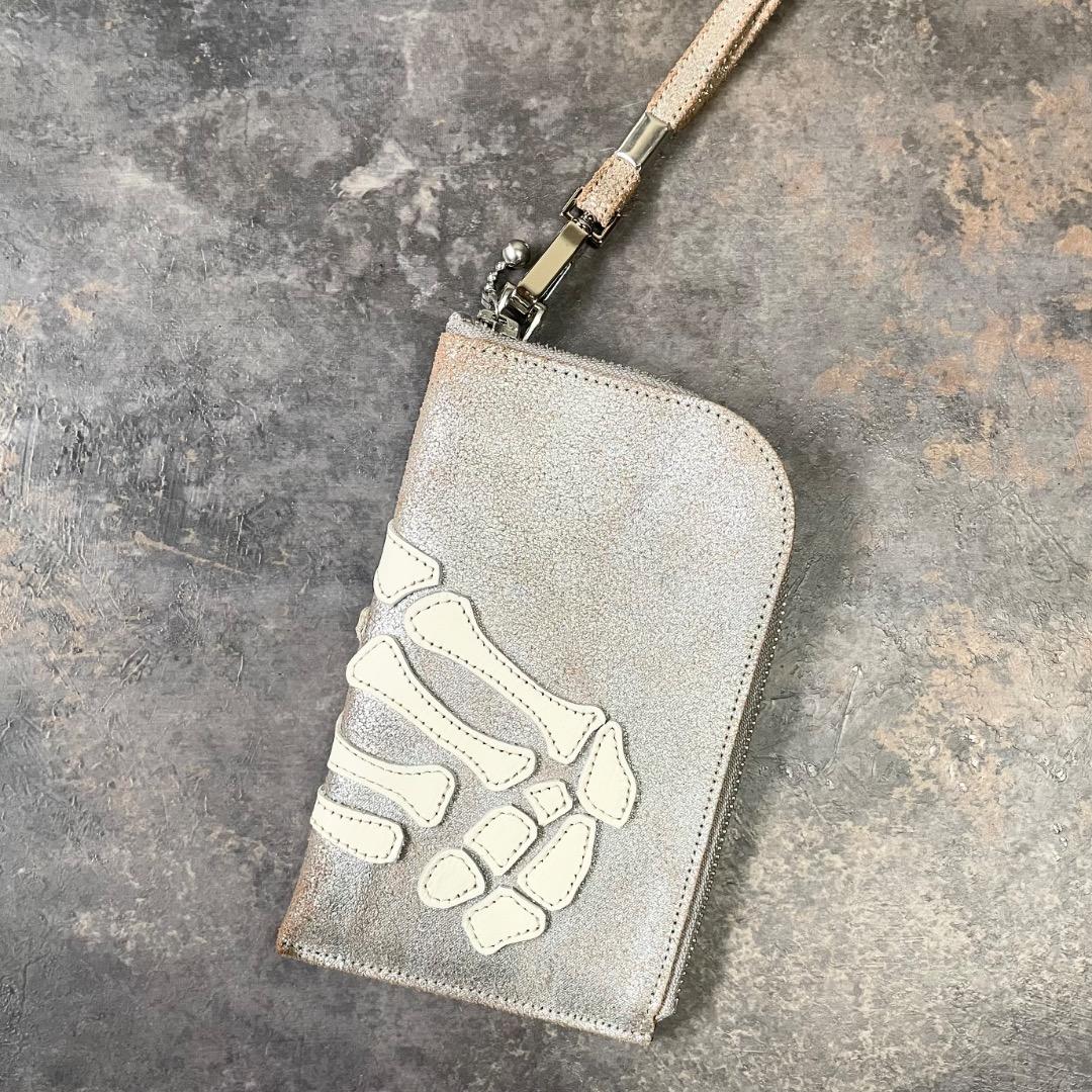 kapital レザー THUMBS UP BONE ネックBAG シルバー - メルカリ