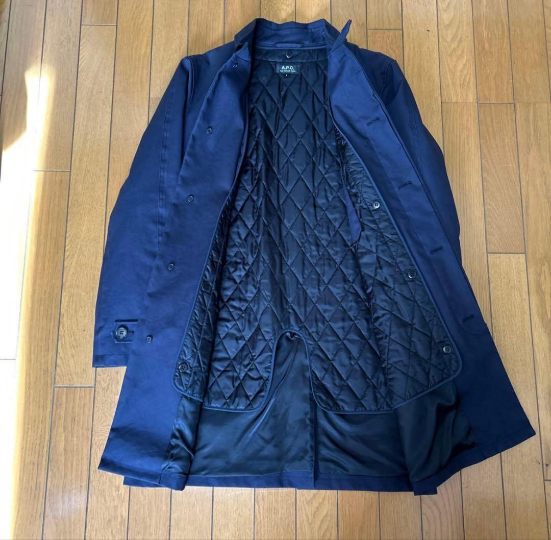 A.P.C. ネイビー ステンカラーコート - メルカリ
