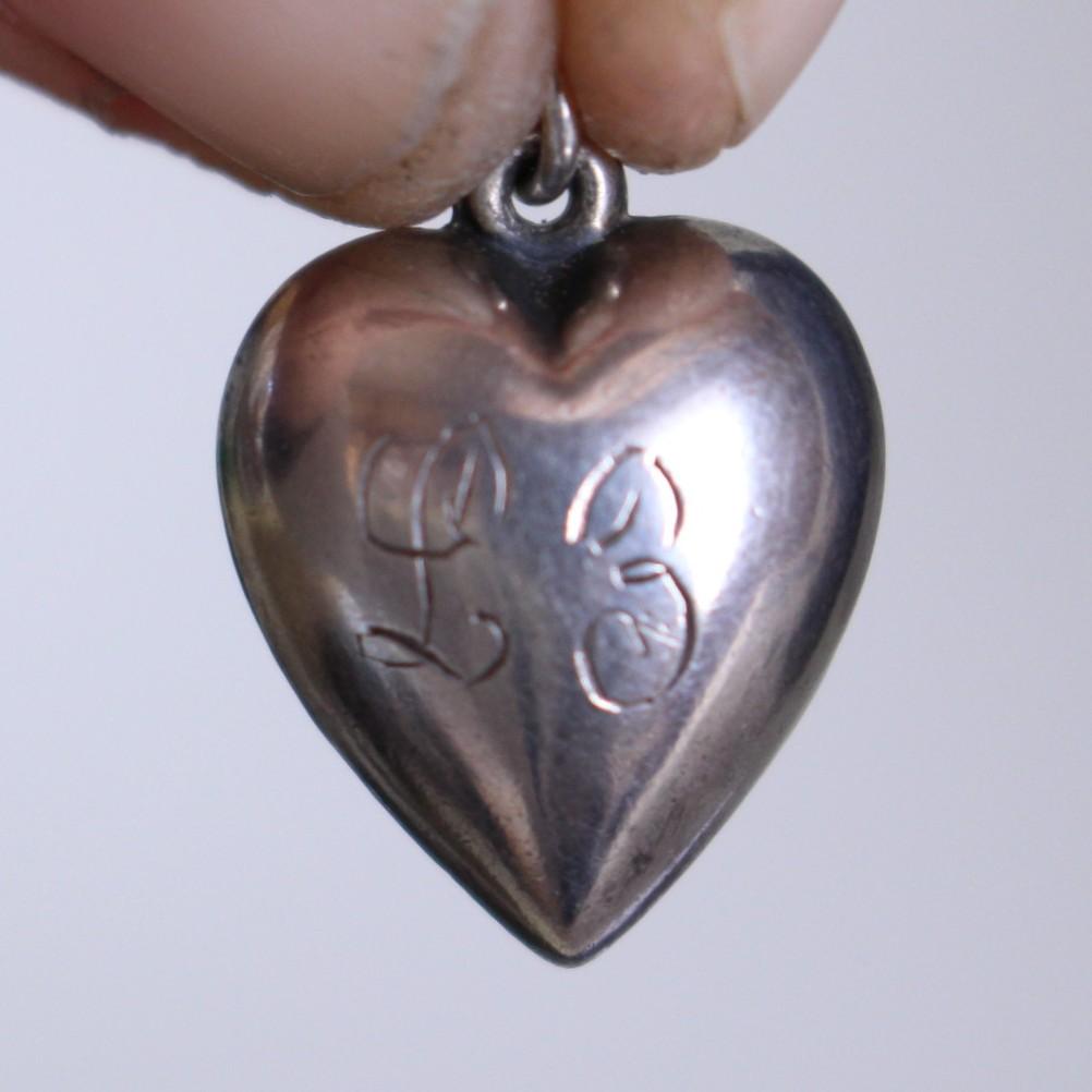 30s スウィートハートジュエリー WW2 シルバー ぷくぷく ピュアハート