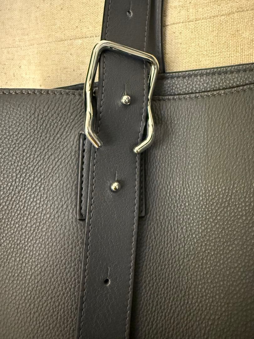 美品】LOEWE バックルトートバッグ ジップ アンスラサイト 正規品