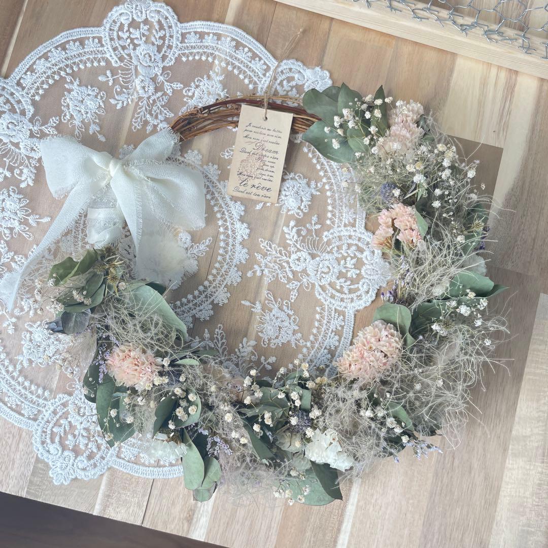 キラキラシュガーパウダー満開桜リース 山桜 ワイヤークラフト