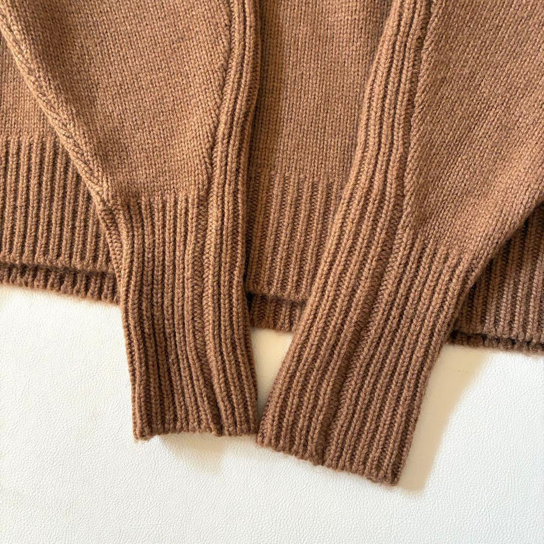 状態良好】ファクトリー キャメル100％クルーネックセーター ニット