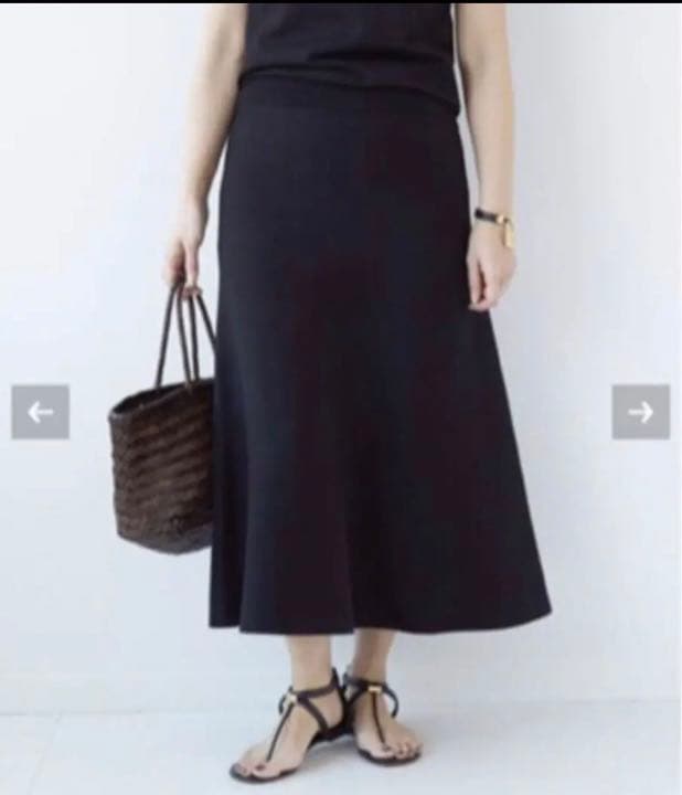 MYLAN マイラン チュール スカート マキシ丈 フレア ネイビー FREE