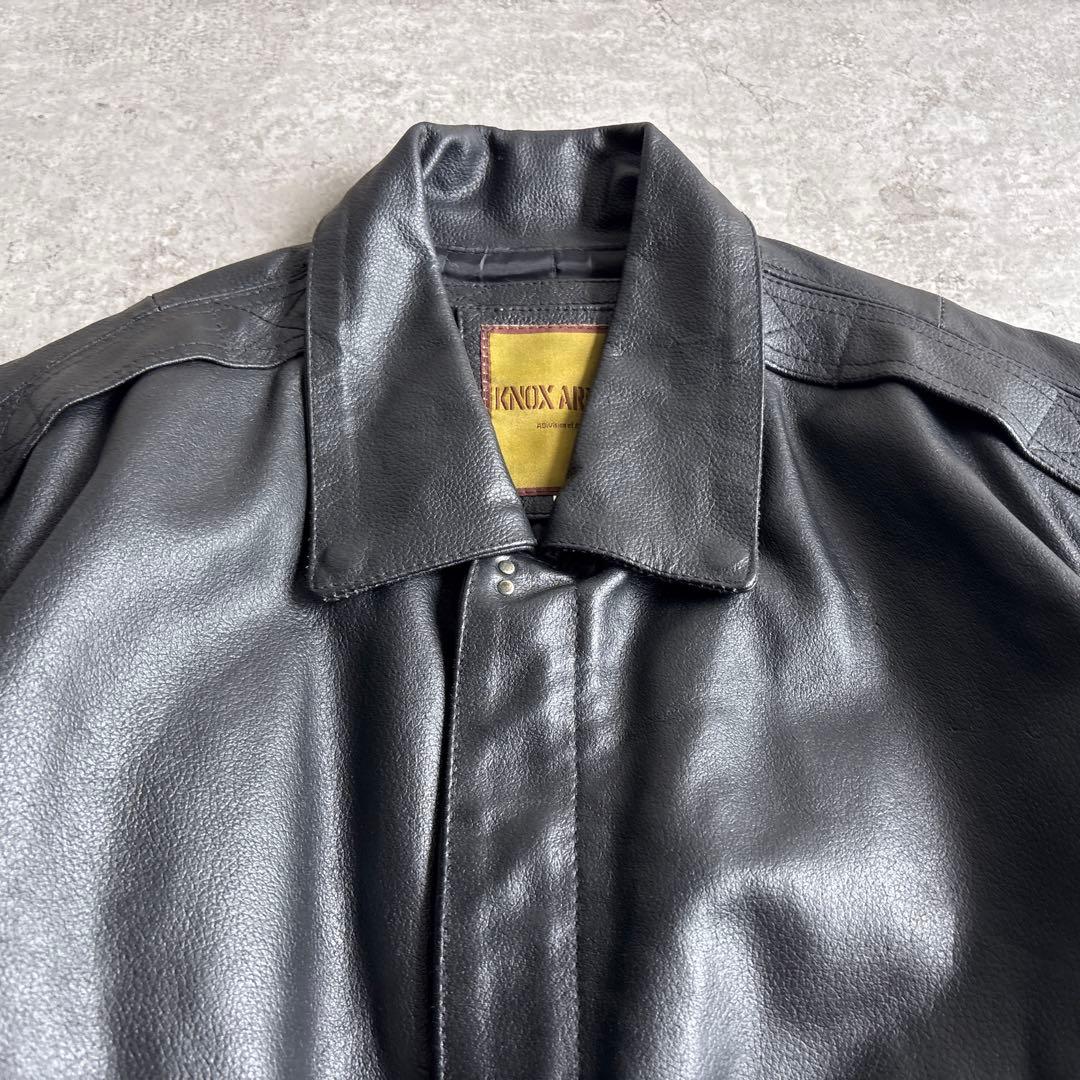 90's□KNOX ARMORY【XL】レザー A-2 フライトジャケット 黒 - メルカリ