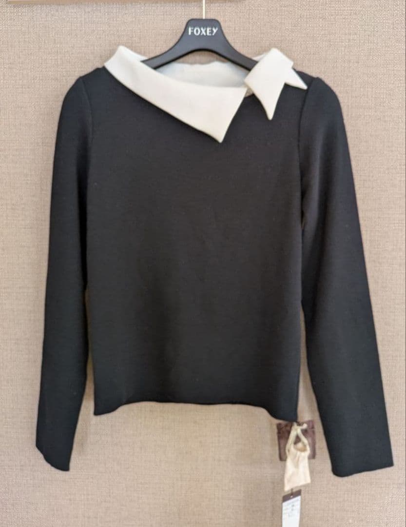 ☆お値下げ☆新品未使用タグ付【Foxey】フォクシーカシミアシルク白襟