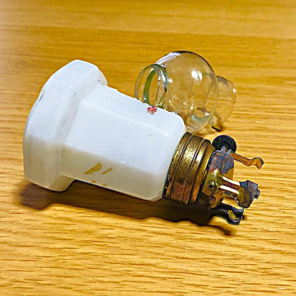 明治～大正 豆ランプ 花模様 乳白/エナメル彩 ウランガラス 検索