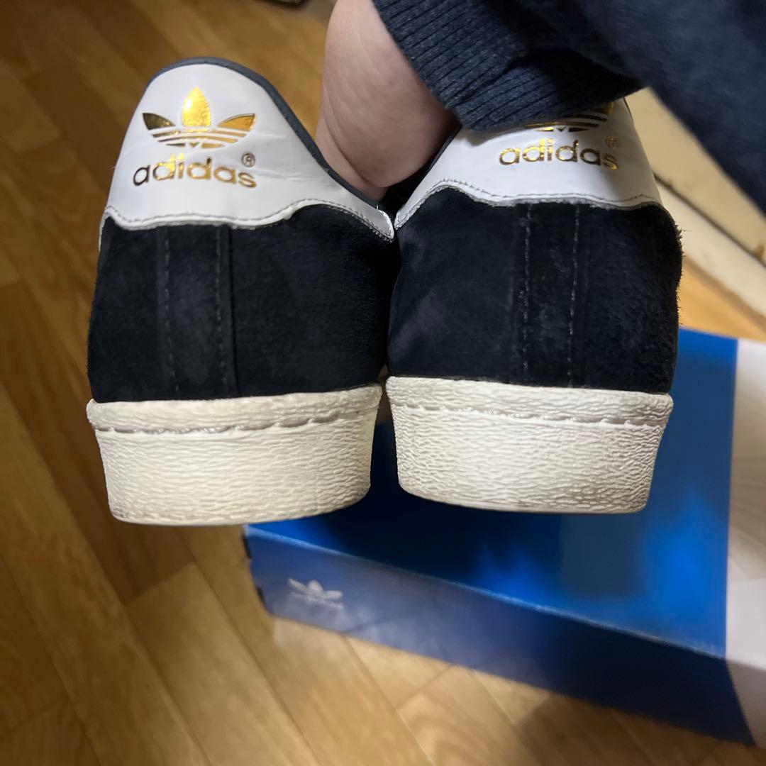 アディダス スーパースター 白トゥー キンベロ 白黒 27.5 タグ 箱付き