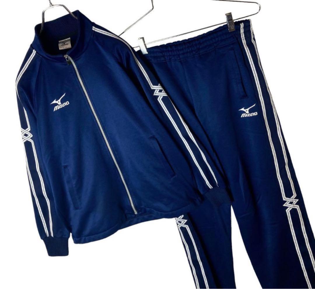 希少古着！日本製MIZUNOミズノジャージセットアップ ネイビーブルー