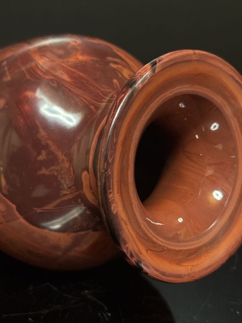 中国古玩 乾隆硝子 ガラス 練上 マーブル 花瓶 - メルカリ