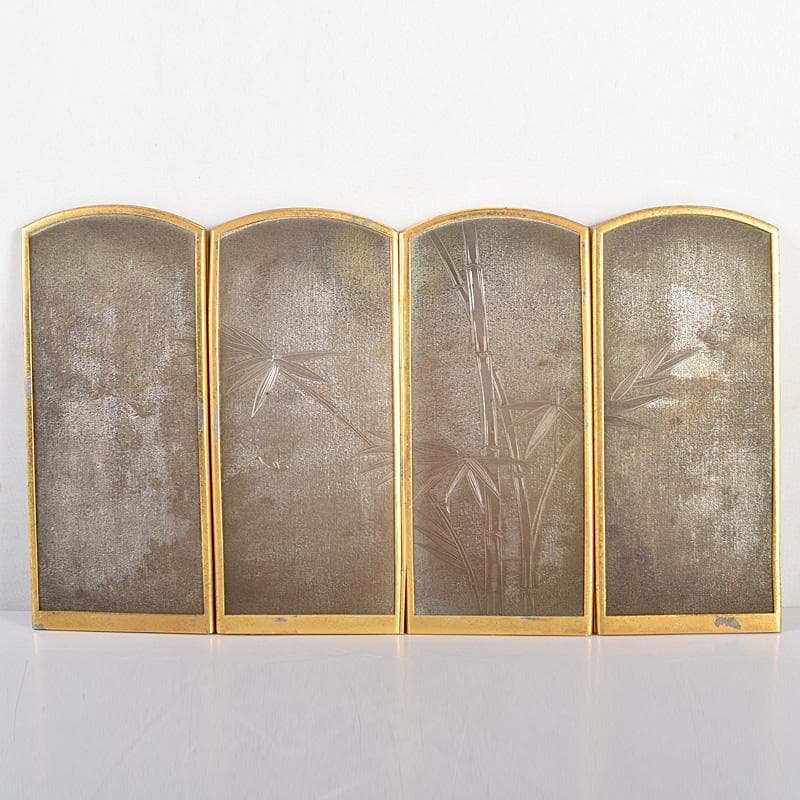 中国 古七宝琺瑯彩 花鳥文 卓上屏風 硯屏 M R8490 - メルカリ