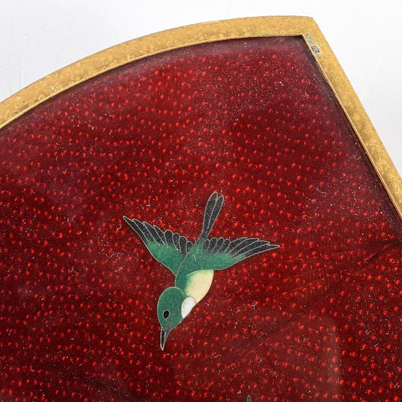 中国 古七宝琺瑯彩 花鳥文 卓上屏風 硯屏 M R8490 - メルカリ