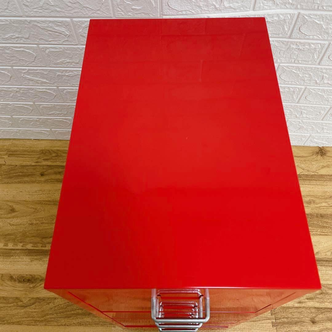 美品】IKEA ヘルメル引き出しユニット キャスター付き レッド