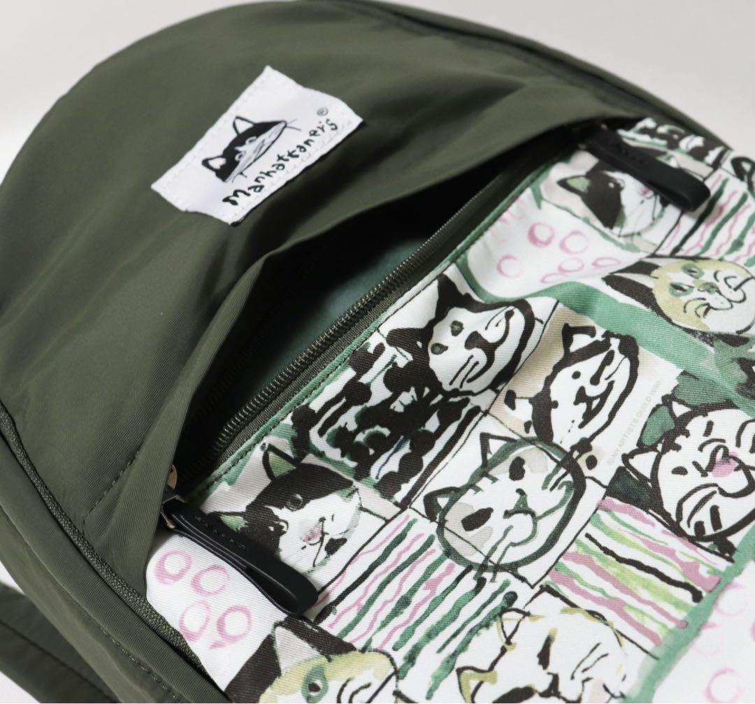 《マンハッタナーズ》未使用 ポケット多数 かわいいネコちゃん軽量リュックサック