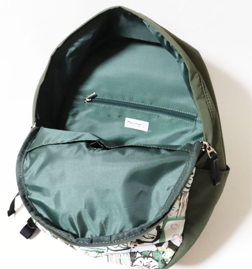 《マンハッタナーズ》未使用 ポケット多数 かわいいネコちゃん軽量リュックサック