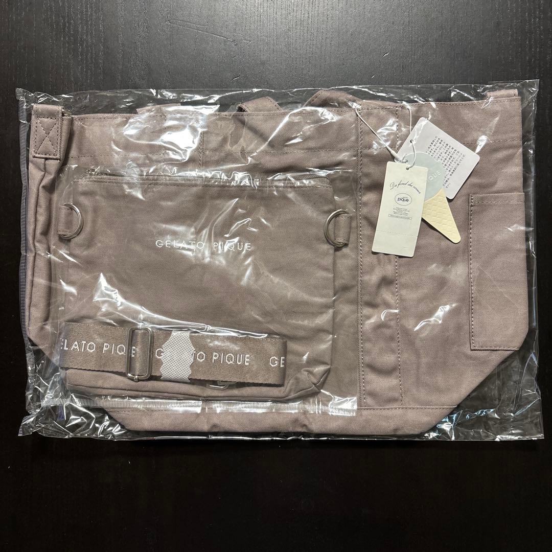 ジェラート ピケ　ママバッグ➕ショルダーポーチセット　ライトグレー gelato pique（ジェラートピケ） マザーズバッグ ママバッグ+