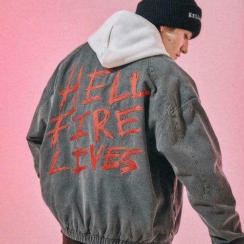 М STRANGER THINGS コラボデニムブルゾン チャコール