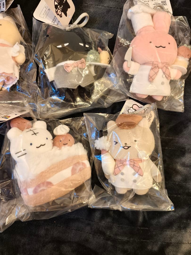 ホワイトタイガーとブラックカフェ　 マスコット 5点