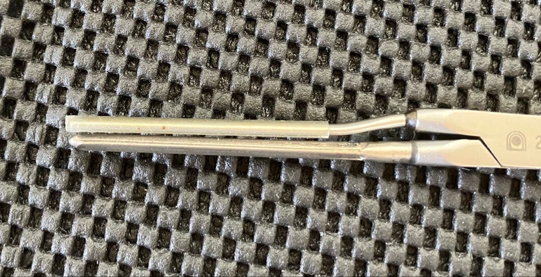 【中古美品】極細 理容アイロン シルバーアイロン 2.3mm（替ラバー付き）