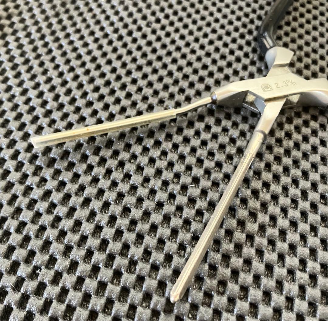 【中古美品】極細 理容アイロン シルバーアイロン 2.3mm（替ラバー付き）