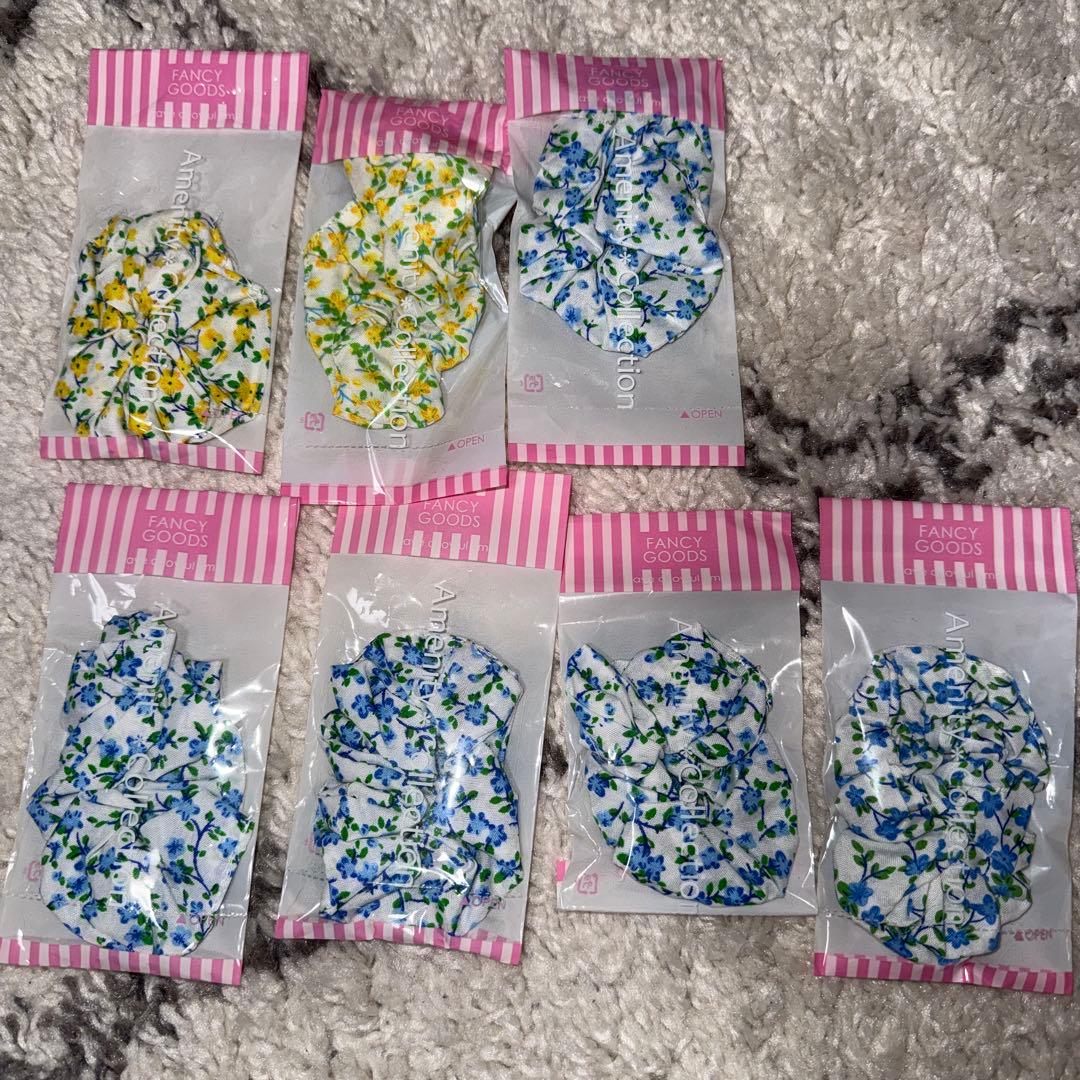 新品未開封】シュシュ 7個 青 黄 - メルカリ