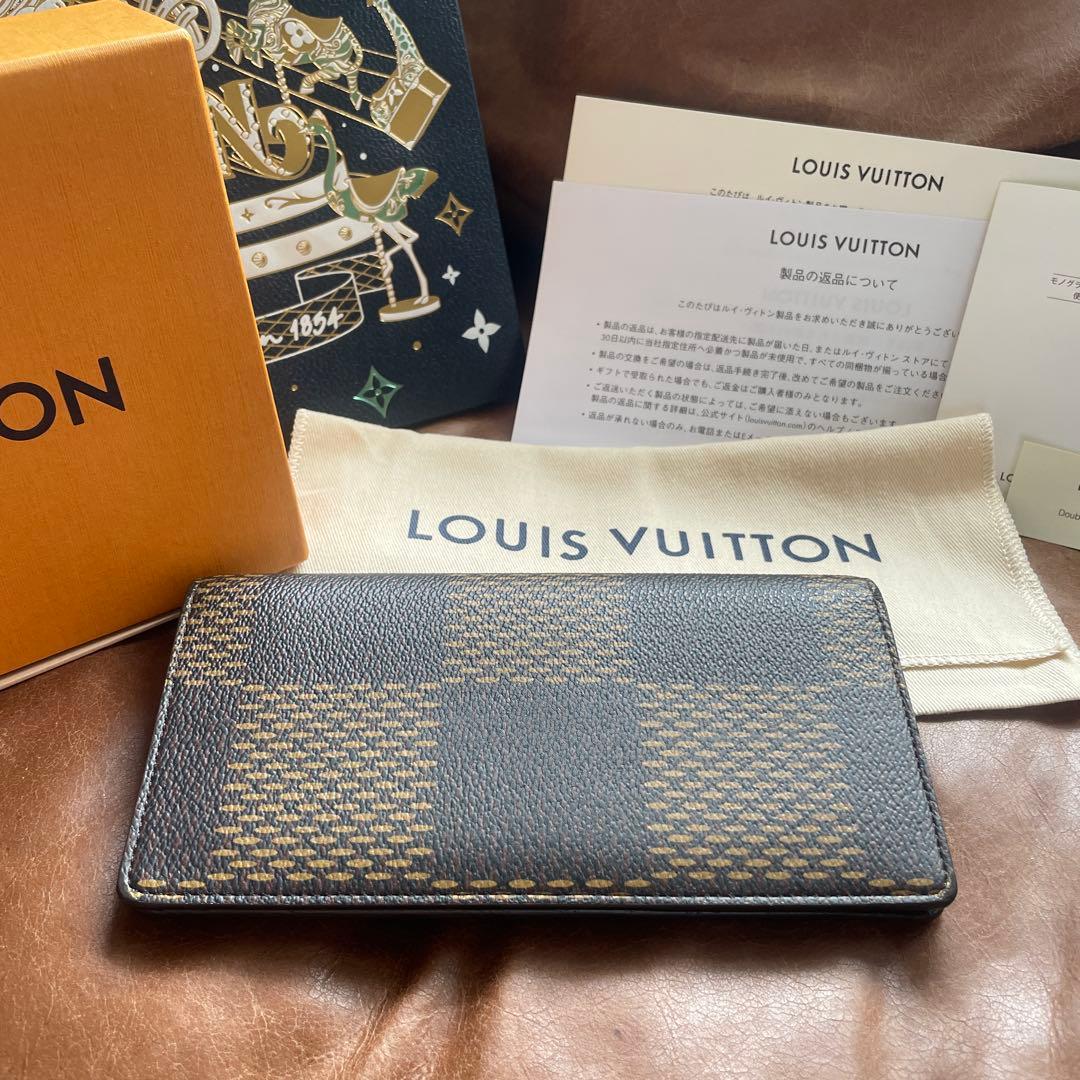 美品 ルイヴィトン NIGO コラボ ダミエ 長財布 ダック ヒューマン