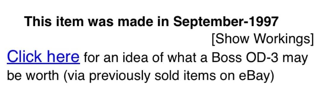 97年9月製造 ZKシリアル BOSS OD-3 エフェクター