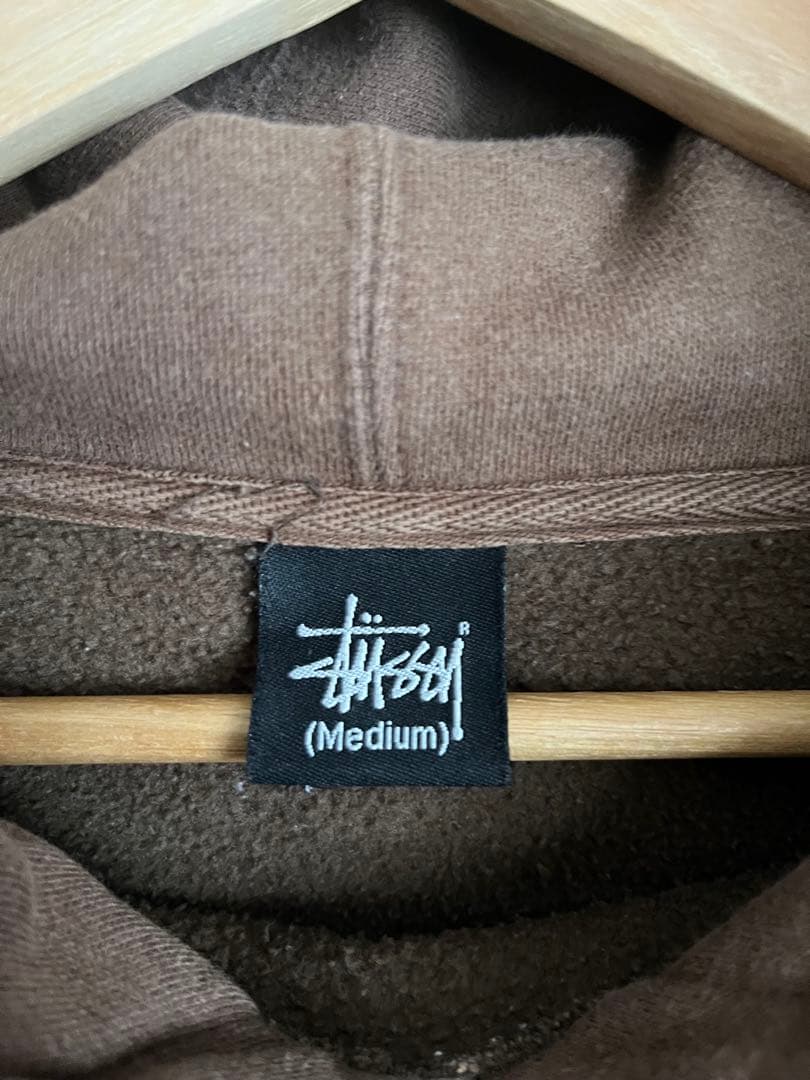 Stussy ブラウン パーカー M 90s 黒タグ