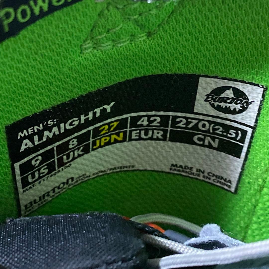 【美品_即日発送】BURTON スノボブーツ ALMIGHTY 27.0cm
