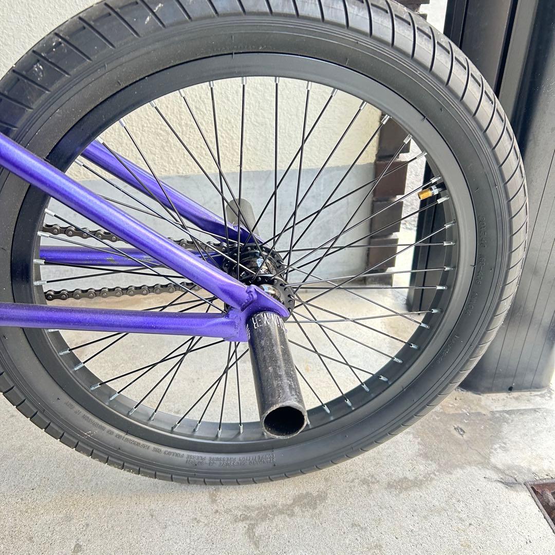 大阪鶴見区直接引取りBMXバイク パープル カラフルステム - メルカリ