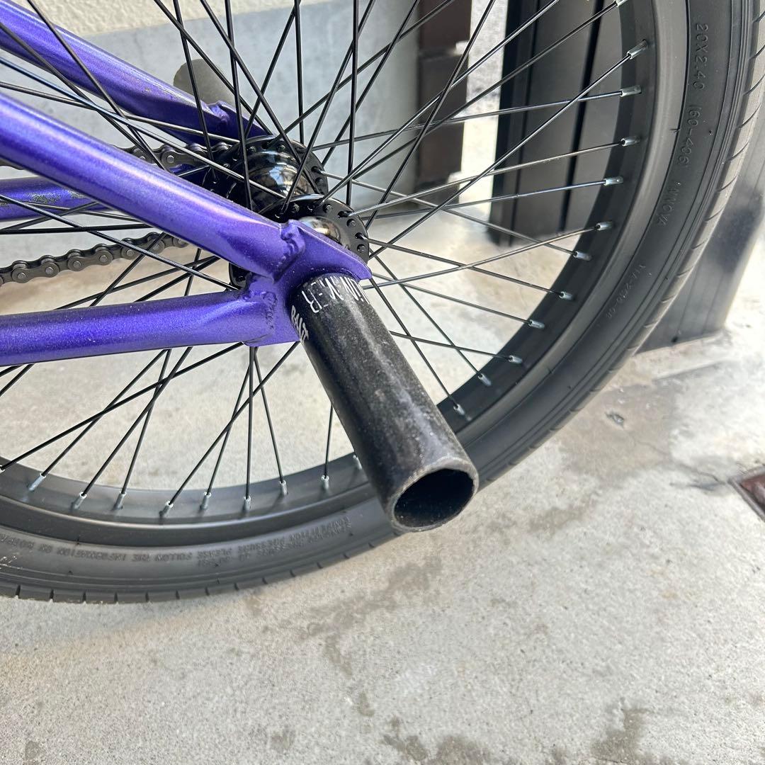 大阪鶴見区直接引取りBMXバイク パープル カラフルステム - メルカリ