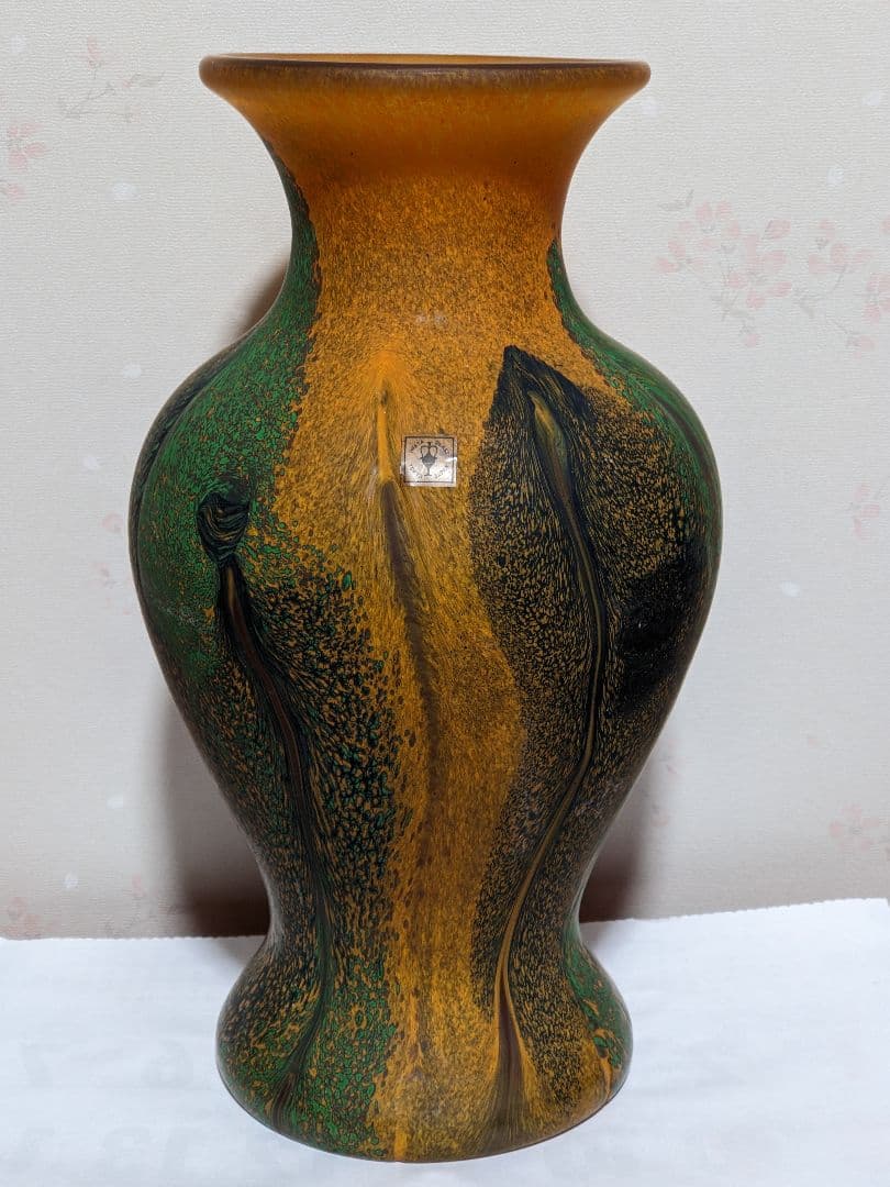 ♦岩田ガラス工芸家 岩田久利作 阿古陀形花瓶 花器 花活 美術品 骨董品 ♢岩田ガラス工芸家 岩田久利作 阿古陀形花瓶 花器 花活 美術品 骨董品