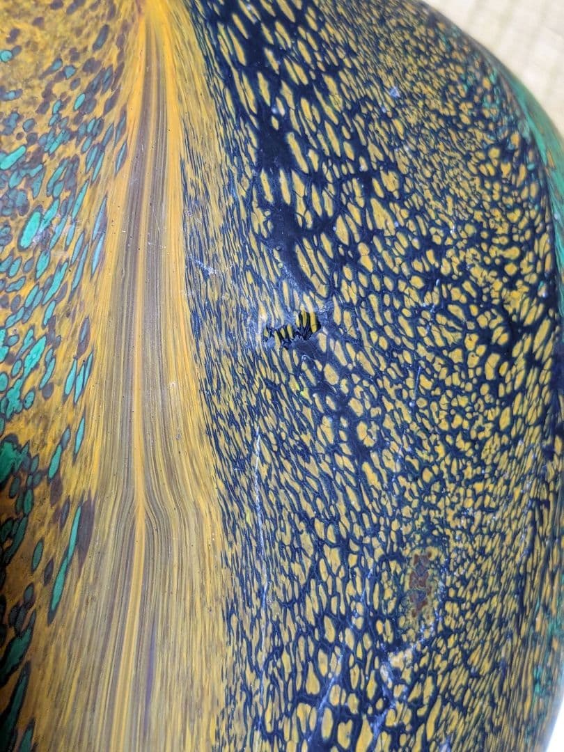 ♢岩田ガラス工芸家 岩田久利作 阿古陀形花瓶 花器 花活 美術品 骨董品