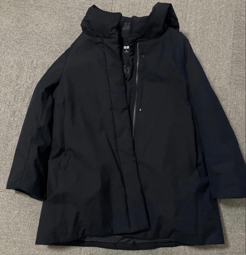 UNIQLO ハイブリッドダウンショートコート ネイビーM 美品 撥水加工