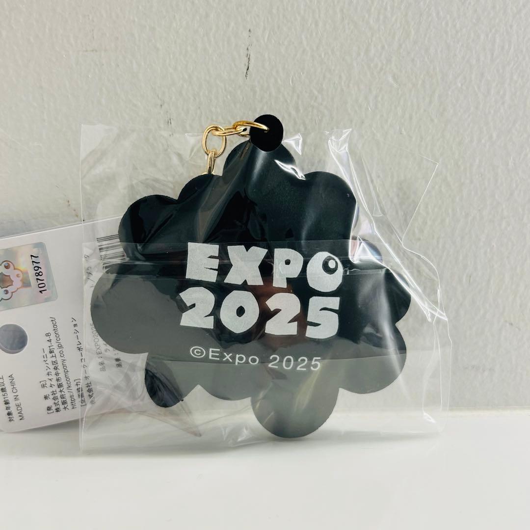 万博 ミャクミャク ラインストーン マスコット キーホルダー 黒