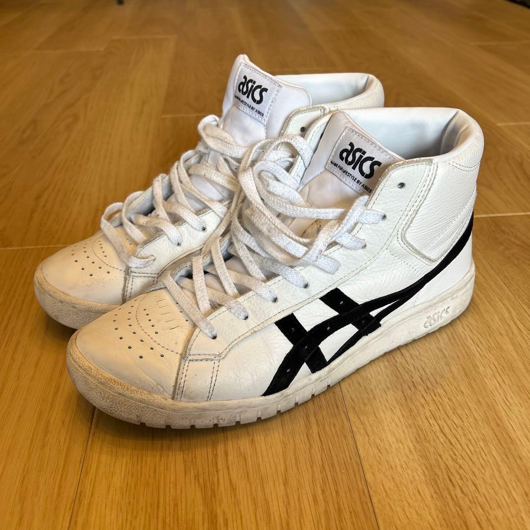 asics ハイカット バスケットシューズ ホワイト/ブラック - メルカリ