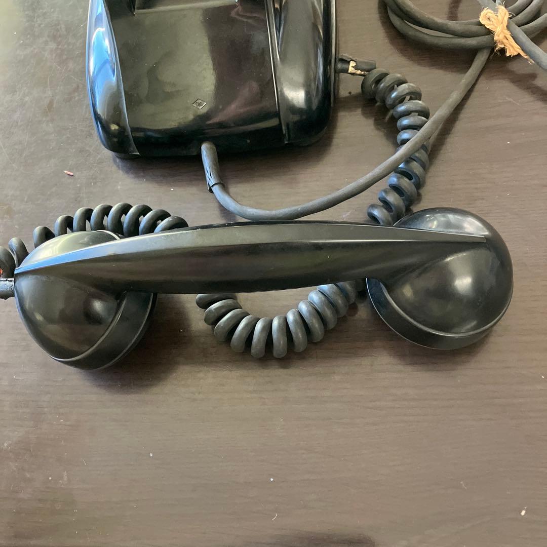 激安 極美品 レア 昭和黒電話4号レトロ ダイヤル式電話 黒 電電公社