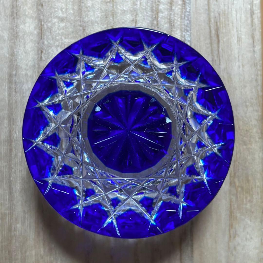 希少 美品 江戸切子 黒川昭男 棗 小物入れ ボンボニエール 一口 冷酒