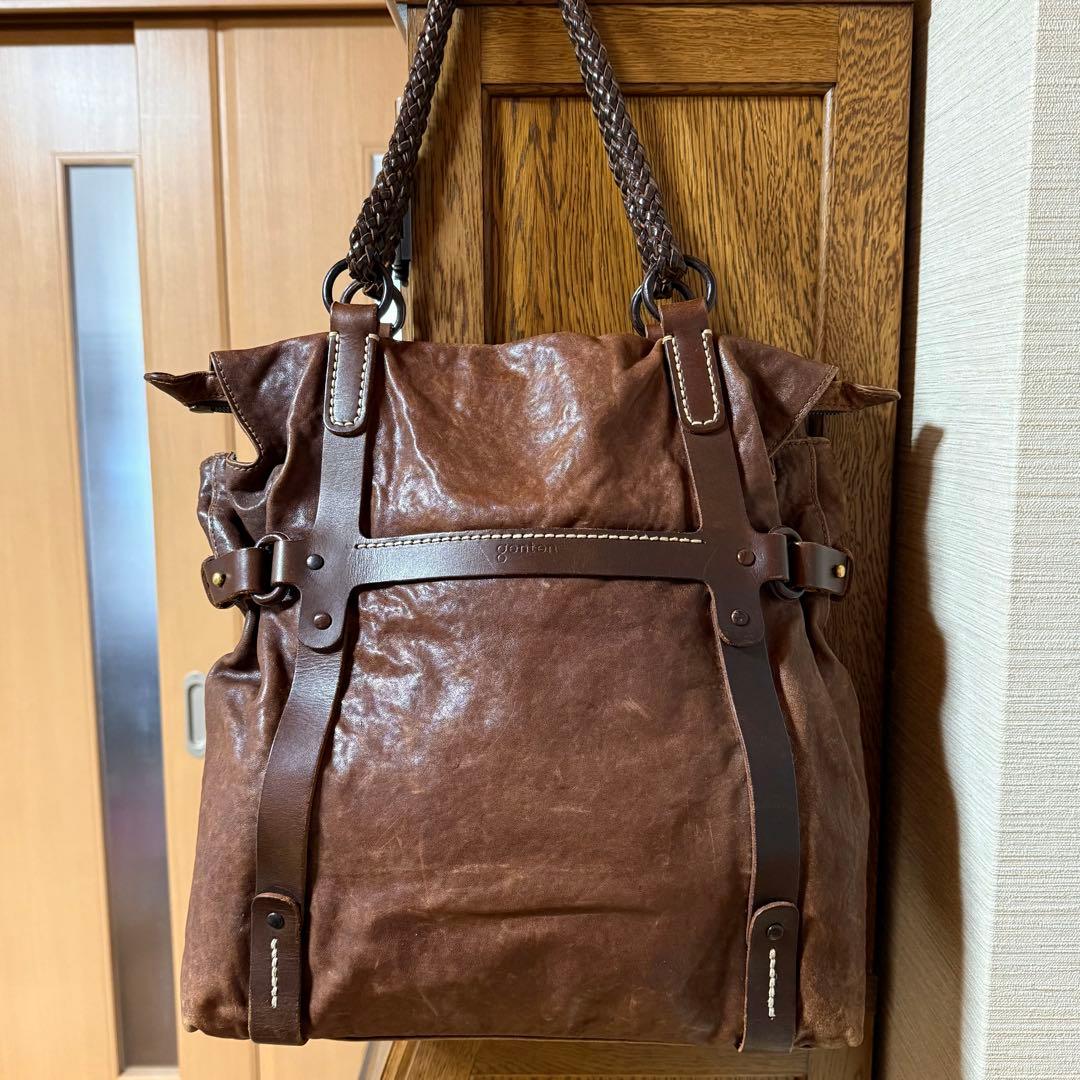 フルハウス　genten ゲンテン　オールレザー　総革　大きめトートバッグ genten（ゲンテン） 3年保証＋ケアセット付 CUOIO RUVIDO