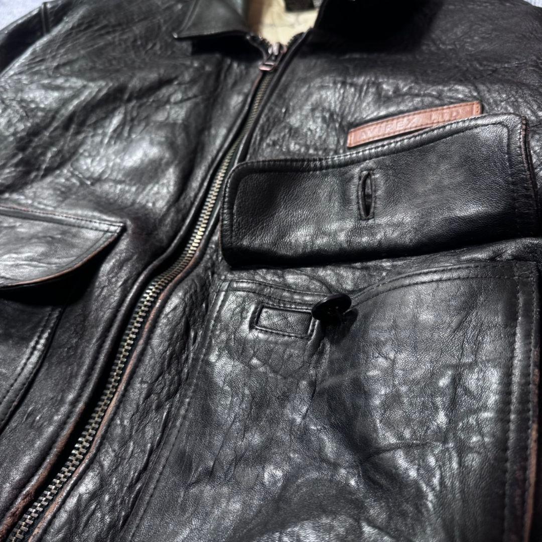 AVIREX G-1 A-2 レザーフライトジャケット 黒 本革 7823 - メルカリ