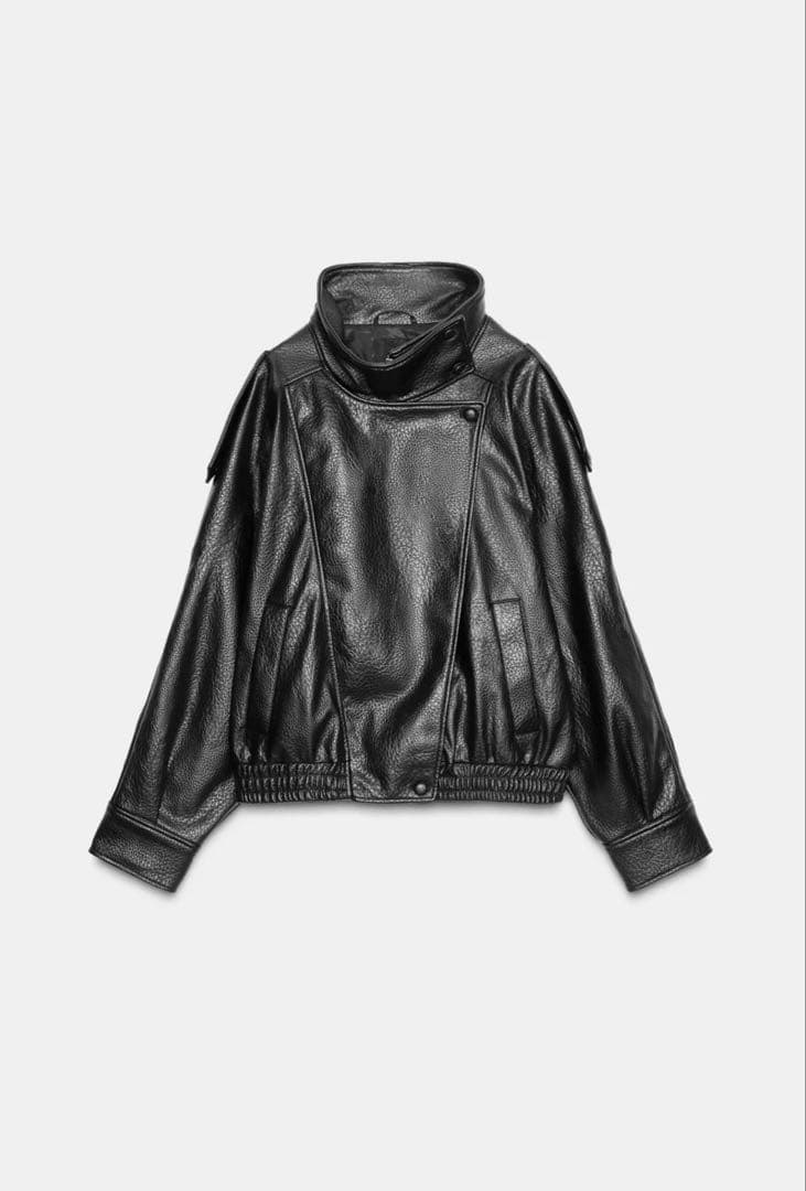Zara ブラックレザージャケット4391872800 ZARA】フェイクレザージャケット ブラック | 4391/872/800 (ZARA