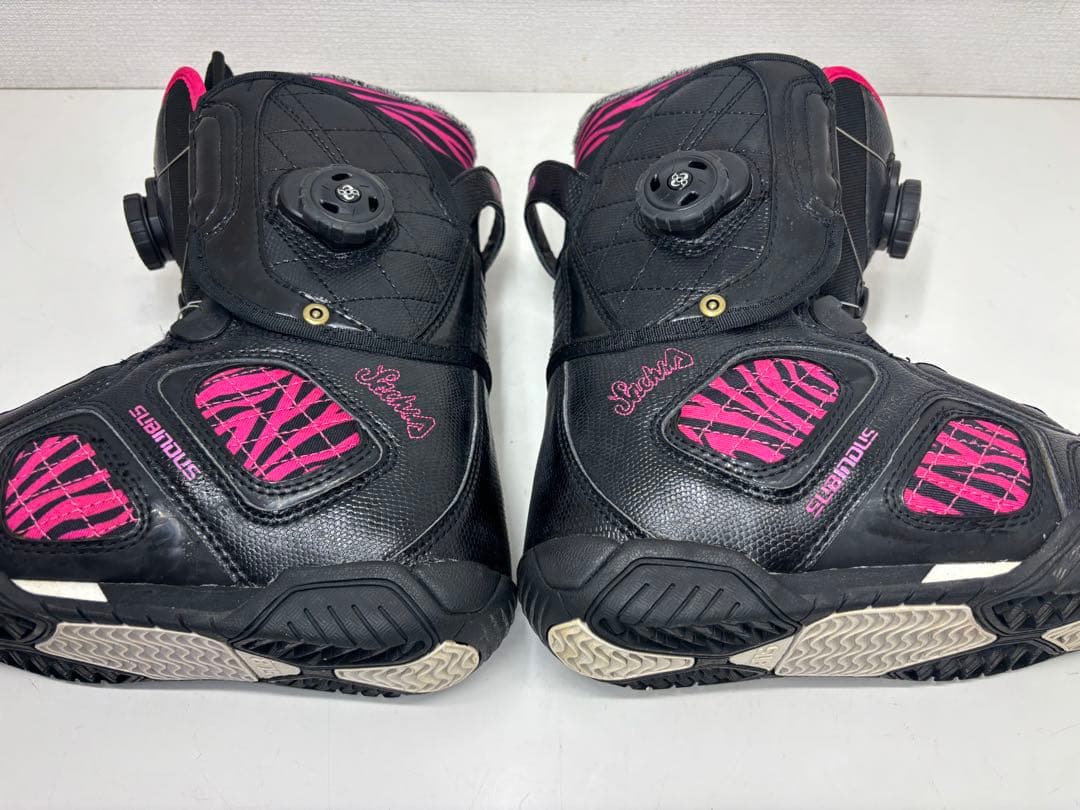 SUB スノーボードブーツ ダブルBOA ブラック ピンク ゼブラ 23.5cm