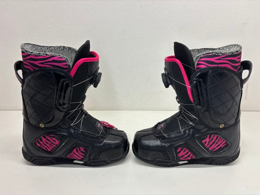 SUB スノーボードブーツ ダブルBOA ブラック ピンク ゼブラ 23.5cm
